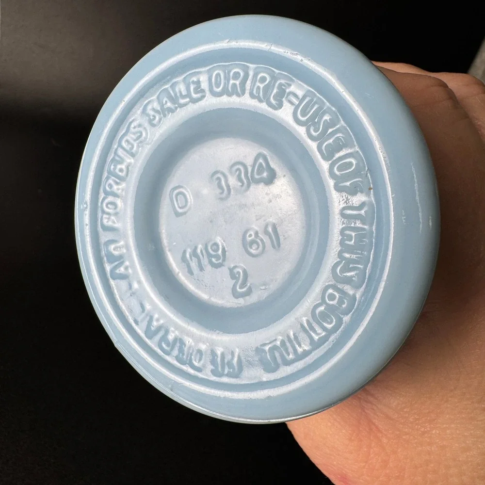 1961 Jim Beam Greek Philosophers Blue Milk Glass Decanter Socrates Plato D334